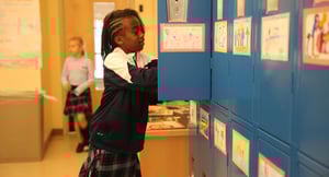 Student at locker