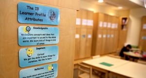 View of lockers in a classroom