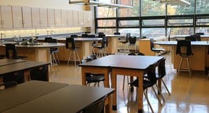 View of an empty science classroom at Whitby